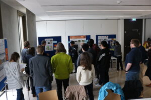 Discussions during a poster session.